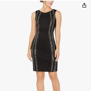 Calvin Klein Embellished Scuba Sheath Dress Size 2